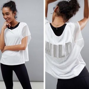 NWT Free People Wild Mesh Detail Tee